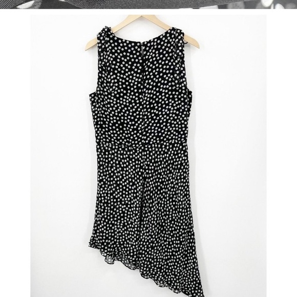 Neiman Marcus Black White Bow Detail Polka Dot Asymmetrical Hem Party Dress 14 - Picture 3 of 9